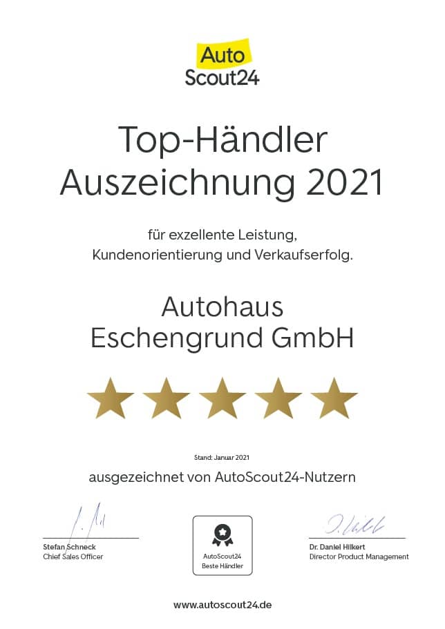 Auszeichnung Autohaus Eschengrund